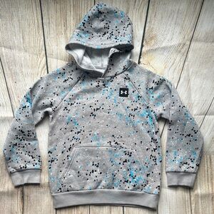 Under Armour Kids Speckled Gray and Blue Hoodie